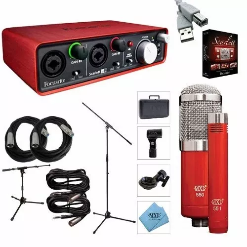 Focusrite Scarlett 2i2 Interface Recording Package