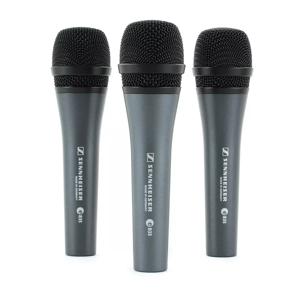 Sennheiser e 835 Cardioid Dynamic Microphone 3-pack Bundle